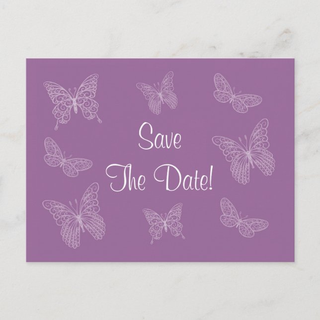 Carte postale "Filigree Butterfly Save the Date" ( (Devant)