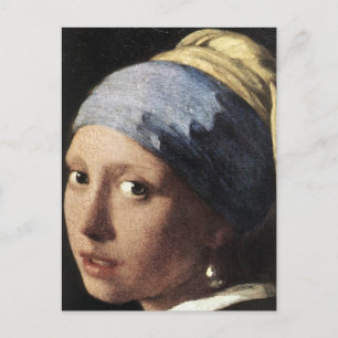 Carte Postale Fille à oreille perle (détail)