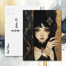 Carte Postale Fille Anime Gothique | Garder le Contact