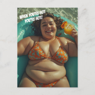 CARTE POSTALE FILLE ASSEZ GROSSE MAQUILLÉE TROPICA