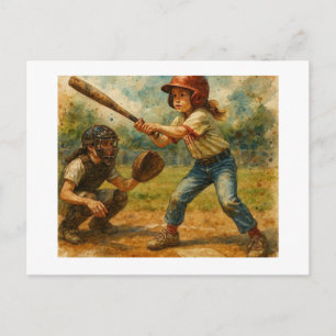 Carte Postale Fille au bâton,