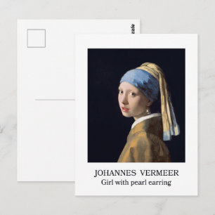 Carte Postale Fille au collier de perles 1665 Johannes Vermeer