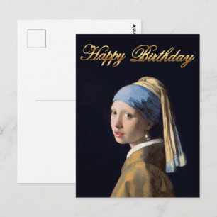 Carte Postale Fille au collier de perles 1665 Joyeux Anniversair