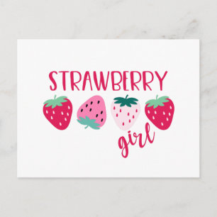 Carte Postale Fille aux fraises