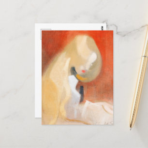 Carte Postale Fille avec cheveux blonds par Helene Schjerfbeck