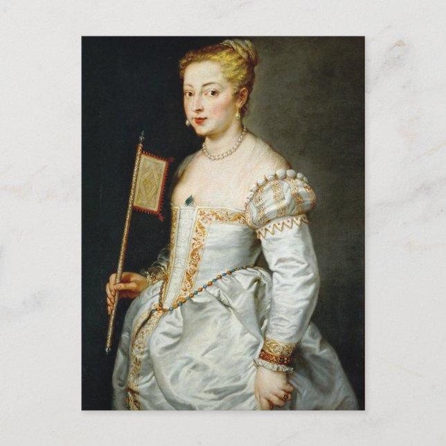 Carte Postale Fille avec le drapeau Peter Paul Rubens portrait à (Devant)