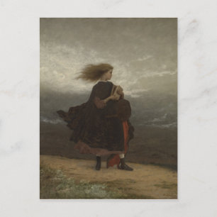 Carte Postale Fille avec livre Johnson peinture