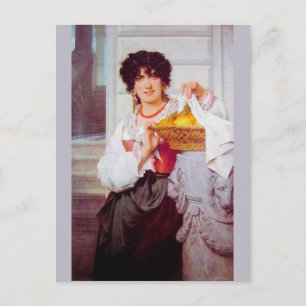 Carte Postale Fille avec panier d'oranges et de citrons par lave