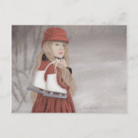 Fille avec patins à glace