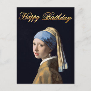 Carte Postale Fille avec perle qui gagne 1665 Joyeux anniversair