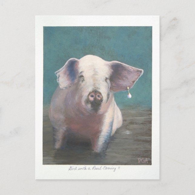 Carte Postale Fille avec une oreille perle II (Devant)