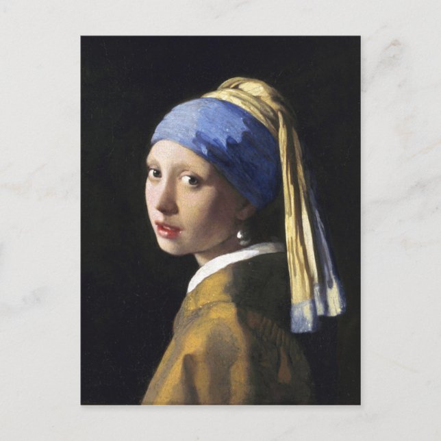 Carte Postale Fille avec une oreille perle, Jan Vermeer (Devant)