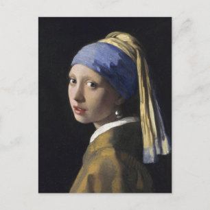 Carte Postale Fille avec une perle à oreille par Johannes Vermee