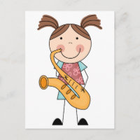 Fille Bonhomme Allumette Avec Saxophone
