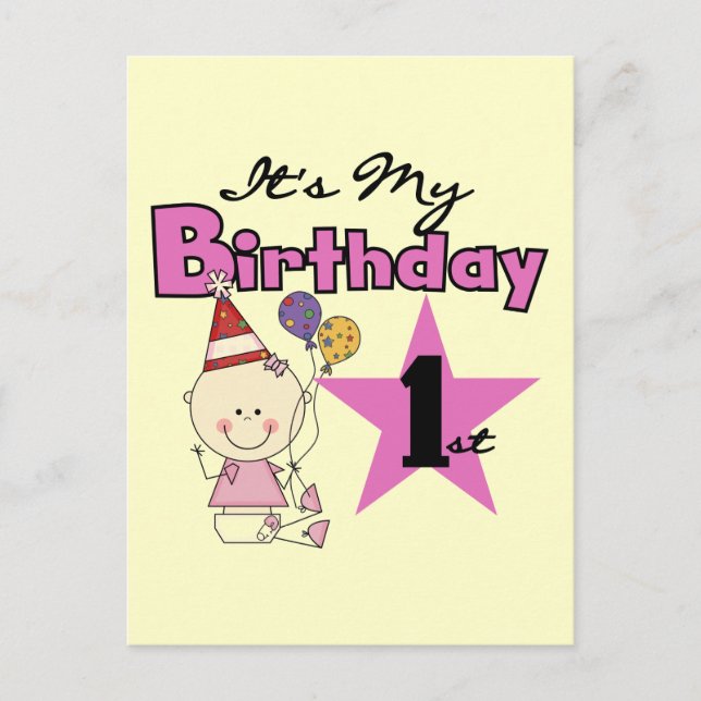 Carte Postale Fille C'est mes t-shirts et cadeaux d'anniversaire (Devant)