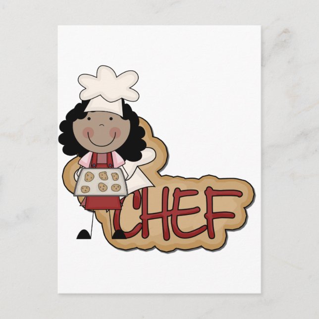 Carte Postale Fille chef Chemises et cadeaux afro-américains (Devant)