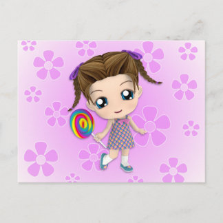Carte postale fille Chibi