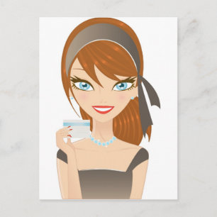 Carte Postale Fille d'achats