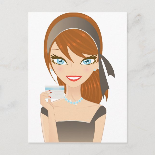 Carte Postale Fille d'achats (Devant)