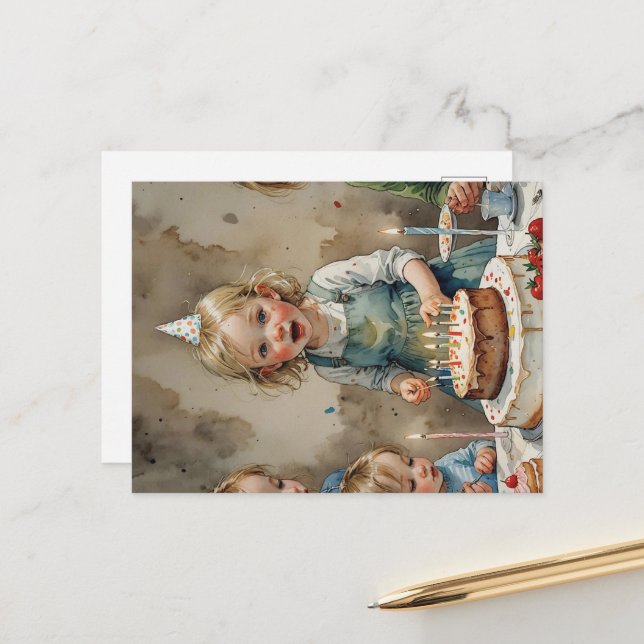 Carte Postale Fille d'anniversaire (Devant/Arrière en situation)