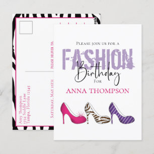 Carte Postale Fille d'anniversaire Moderne Chaussures de mode In