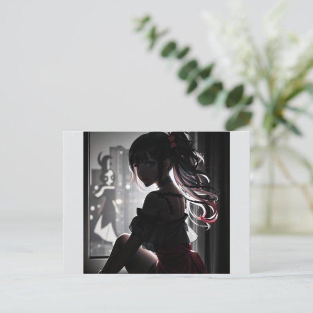 Carte Postale Fille dans l'ombre (Debout devant)