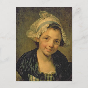Carte Postale Fille dans un Bonnet, années 1760