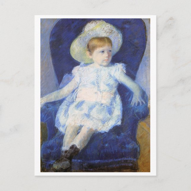Carte Postale Fille dans une chaise bleue, Mary Cassatt (Devant)