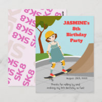 Fille de fête d'anniversaire de parc de skater amu