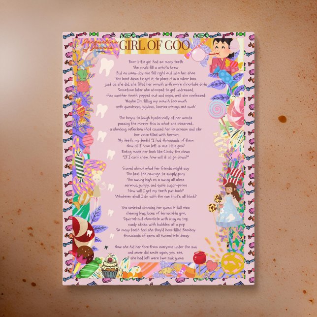 Carte Postale Fille de Goo Candy Dents manquants (Créateur téléchargé)