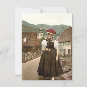 Carte Postale Fille de la Forêt-Noire en Allemagne (vers 1900)