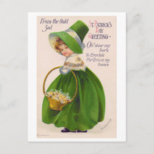 Carte Postale Fille de la Saint Patrick, Vintage