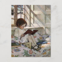Fille de lecture vintage