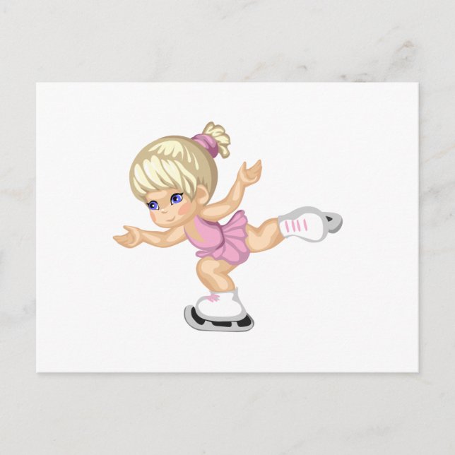 Carte Postale Fille de patinage sur glace (Devant)