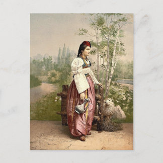 Carte Postale Fille de Sarajevo, Bosnie, Austro-Hongrie classiqu