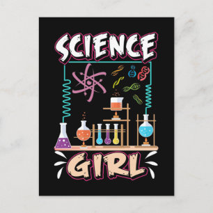 Carte Postale Fille de science Laboratoire de chimie Scientifiqu