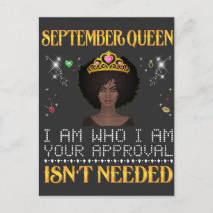 Carte Postale fille de septembre je suis qui votre approbation n