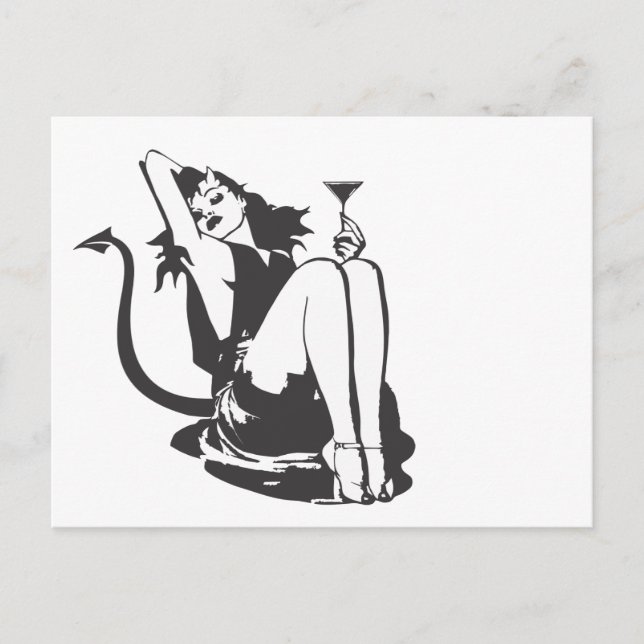 Carte postale fille déviale (Devant)