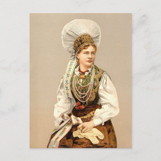 Carte Postale Fille en costume natif de Carniola, Australie-Hong (Devant)