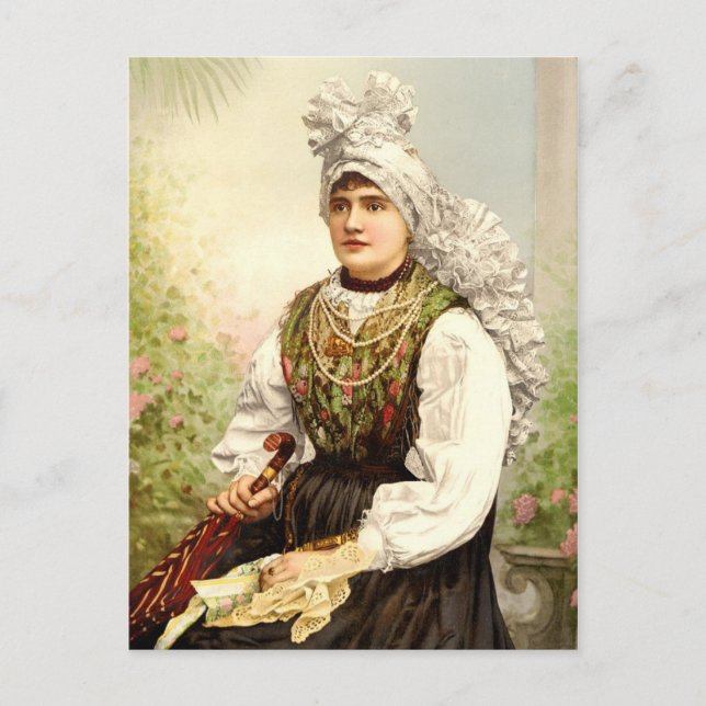 Carte Postale Fille en costume natif de Carniola, Australie-Hong (Devant)