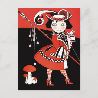 Carte Postale Fille en rouge