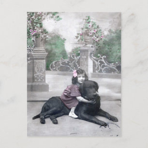 Carte Postale Fille et son chien
