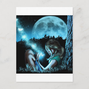 Carte Postale Fille fabriquant des papillons