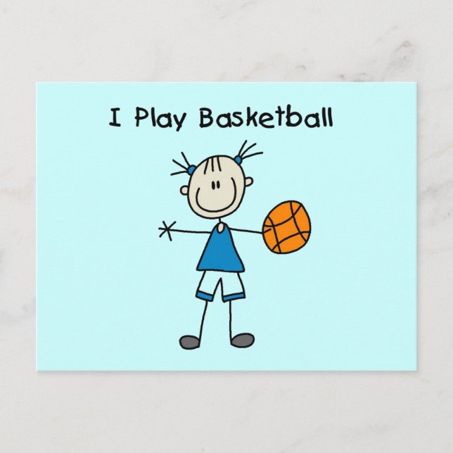Carte Postale Fille Je Joue Au Basket Tshirts et Cadeaux (Devant)
