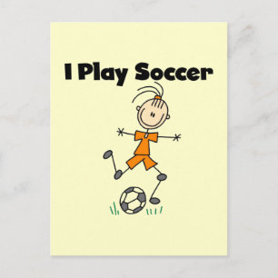 Carte Postale Fille Je Joue Tshirts et cadeaux de soccer