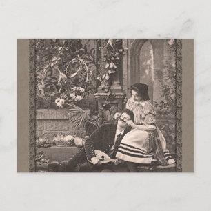 Carte Postale Fille jouant avec le cru drôle de la moustache de