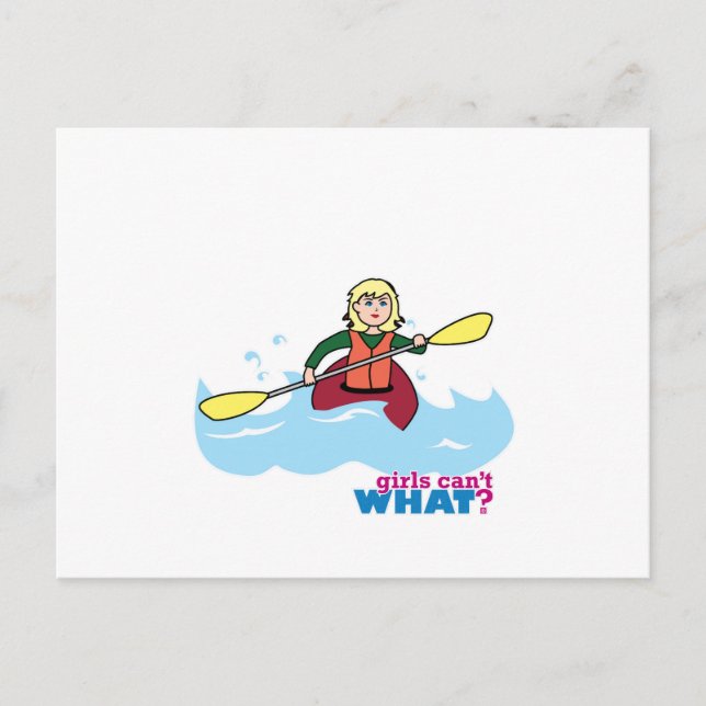Carte Postale Fille Kayaking - Lumière/Blonde (Devant)