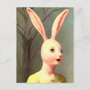 Carte Postale Fille lapin mystérieuse