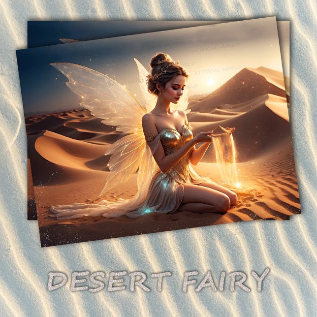 Carte Postale Fille lumineuse ailes nature fée et art du Sahara (Créateur téléchargé)
