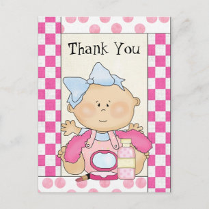 Carte postale fille Merci baby shower